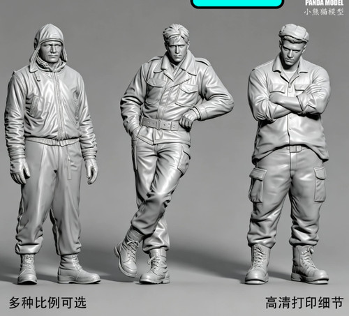 Resina wwii tank crew - 1/48,
